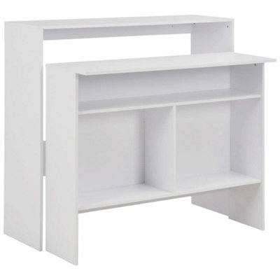 Berkfield Bar Table with 2 Table Tops White 130x40x120 cm