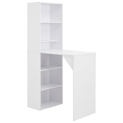 Berkfield Bar Table with Cabinet White 115x59x200 cm