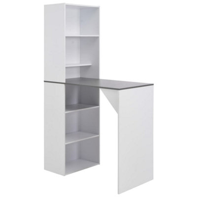 Berkfield Bar Table with Cabinet White 115x59x200 cm