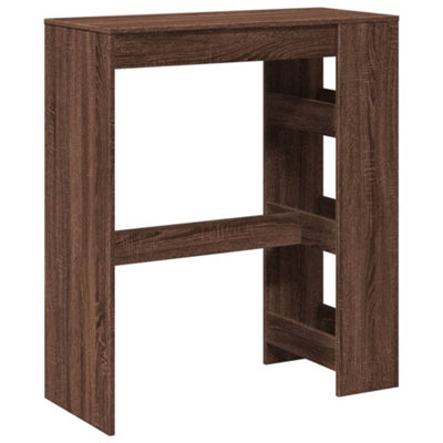 Berkfield Bar Table with Racks Brown Oak 90x40x103.5 cm Engineered Wood