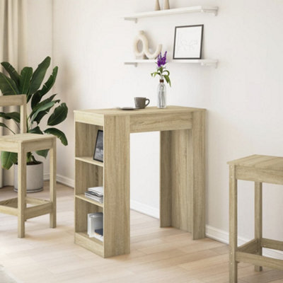 Berkfield Bar Table with Racks Sonoma Oak 95x47x103.5 cm Engineered Wood
