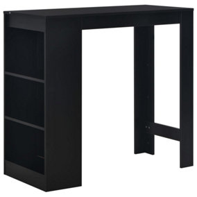 Berkfield Bar Table with Shelf Black 110x50x103 cm
