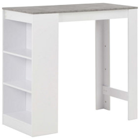 Berkfield Bar Table with Shelf White 110x50x103 cm