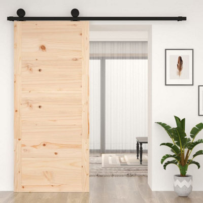 Berkfield Barn Door 90x1.8x204.5 cm Solid Wood Pine