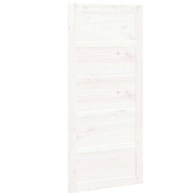 Berkfield Barn Door White 90x1.8x204.5 cm Solid Wood Pine