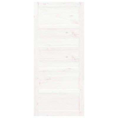 Berkfield Barn Door White 90x1.8x204.5 cm Solid Wood Pine