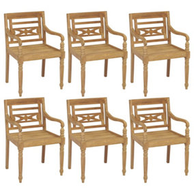 Berkfield Batavia Chairs 6 pcs Solid Teak Wood