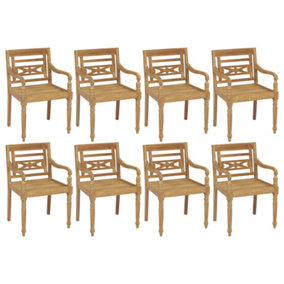 Berkfield Batavia Chairs 8 pcs Solid Teak Wood