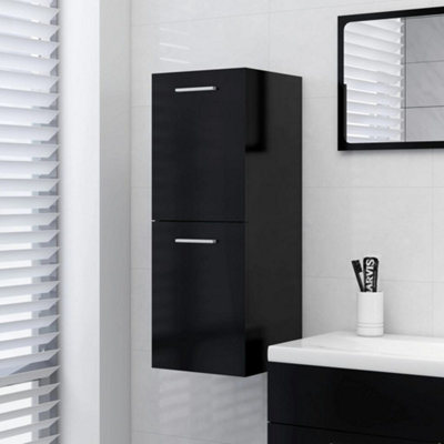 Berkfield Bathroom Cabinet Black 30x30x80 cm Engineered Wood | DIY at B&Q