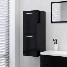 Berkfield Bathroom Cabinet Black 30x30x80 cm Engineered Wood