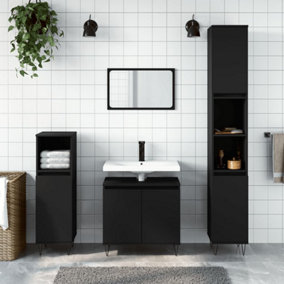 Berkfield Bathroom Cabinet Black 58x33x60 cm Engineered Wood