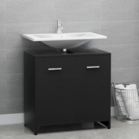 Berkfield Bathroom Cabinet Black 60x33x61 cm Engineered Wood