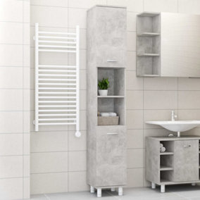 Berkfield Bathroom Cabinet Concrete Grey 30x30x179 cm Engineered Wood