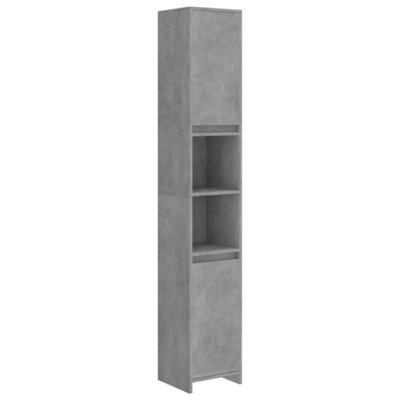 Berkfield Bathroom Cabinet Concrete Grey 30x30x183.5 cm Engineered Wood