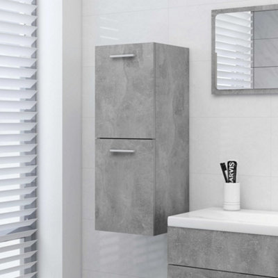 Berkfield Bathroom Cabinet Concrete Grey 30x30x80 cm Engineered Wood | DIY at B&Q