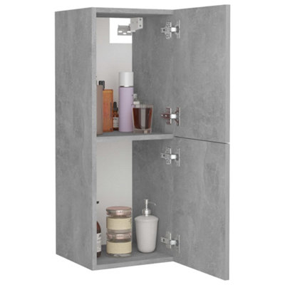 Berkfield Bathroom Cabinet Concrete Grey 30x30x80 cm Engineered Wood