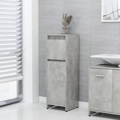 Berkfield Bathroom Cabinet Concrete Grey 30x30x95 cm Engineered Wood Price Comparisons | Compare The Build