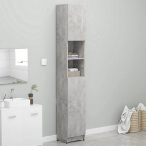Berkfield Bathroom Cabinet Concrete Grey 32x25.5x190 cm Engineered Wood