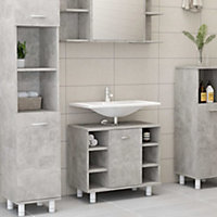 Berkfield Bathroom Cabinet Concrete Grey 60x32x53.5 cm Engineered Wood