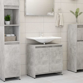Berkfield Bathroom Cabinet Concrete Grey 60x33x61 cm Engineered Wood