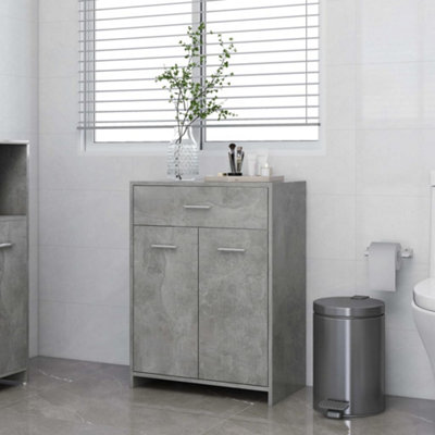 Berkfield Bathroom Cabinet Concrete Grey 60x33x80 cm Engineered Wood Price Comparisons | Compare The Build