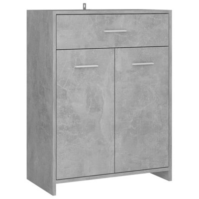 Berkfield Bathroom Cabinet Concrete Grey 60x33x80 cm Engineered Wood