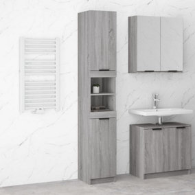 Berkfield Bathroom Cabinet Grey Sonoma 32x34x188.5 cm Engineered Wood