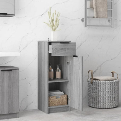 Berkfield Bathroom Cabinet Grey Sonoma 32x34x90 cm Engineered Wood
