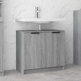 Berkfield Bathroom Cabinet Grey Sonoma 64.5x33.5x59 cm Engineered Wood
