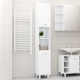 Berkfield Bathroom Cabinet High Gloss White 30x30x179 cm Engineered Wood