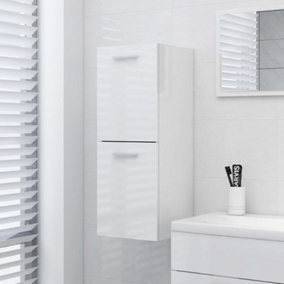 Berkfield Bathroom Cabinet High Gloss White 30x30x80 cm Engineered Wood