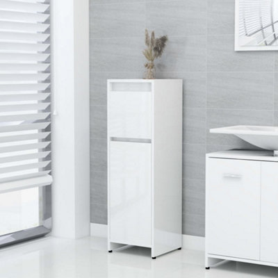 Berkfield Bathroom Cabinet High Gloss White 30x30x95 cm Engineered Wood Price Comparisons | Compare The Build