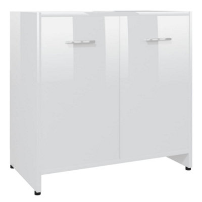 Berkfield Bathroom Cabinet High Gloss White 60x33x61 cm Engineered Wood