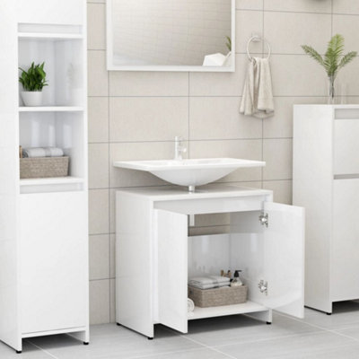 High gloss under sink deals bathroom cabinet