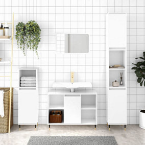 Berkfield Bathroom Cabinet High Gloss White 80x33x60 cm Engineered Wood