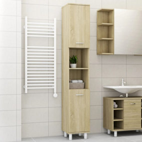 Berkfield Bathroom Cabinet Sonoma Oak 30x30x179 cm Engineered Wood