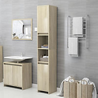 Berkfield Bathroom Cabinet Sonoma Oak 30x30x183.5 cm Engineered Wood
