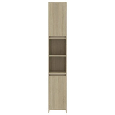 Berkfield Bathroom Cabinet Sonoma Oak 30x30x183.5 cm Engineered Wood