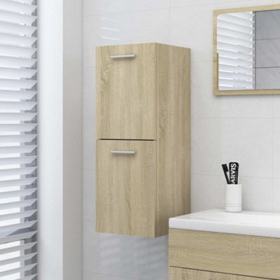 Berkfield Bathroom Cabinet Sonoma Oak 30x30x80 cm Engineered Wood Price Comparisons | Compare The Build