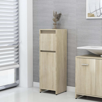 Berkfield Bathroom Cabinet Sonoma Oak 30x30x95 cm Engineered Wood Price Comparisons | Compare The Build