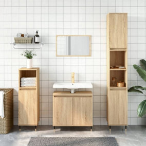 Berkfield Bathroom Cabinet Sonoma Oak 58x33x60 cm Engineered Wood