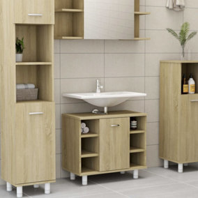 Berkfield Bathroom Cabinet Sonoma Oak 60x32x53.5 cm Engineered Wood