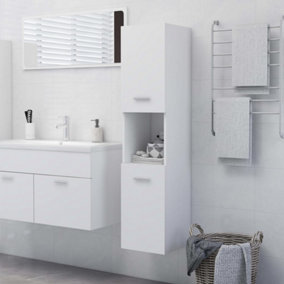 Berkfield Bathroom Cabinet White 30x30x130 cm Engineered Wood