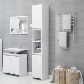 Berkfield Bathroom Cabinet White 30x30x183.5 cm Engineered Wood
