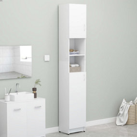 Berkfield Bathroom Cabinet White 32x25.5x190 cm Engineered Wood