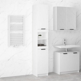 Berkfield Bathroom Cabinet White 32x34x188.5 cm Engineered Wood