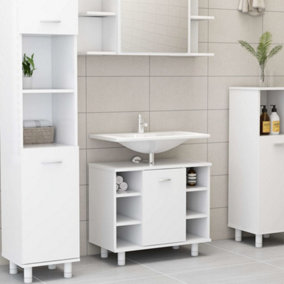 Berkfield Bathroom Cabinet White 60x32x53.5 cm Engineered Wood
