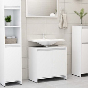 Berkfield Bathroom Cabinet White 60x33x61 cm Engineered Wood