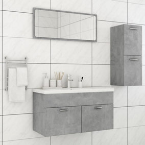Berkfield Bathroom Furniture Set Concrete Grey Engineered Wood