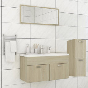 Berkfield Bathroom Furniture Set Sonoma Oak Engineered Wood